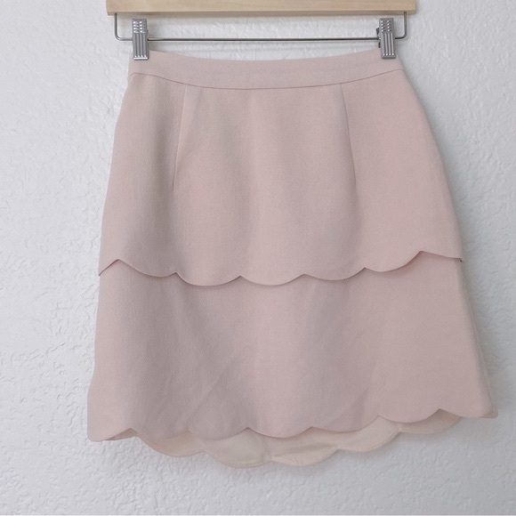 Club Monaco Light Pink RuffleTiered Mini Skirt, Size 4 - Picture 3 of 5